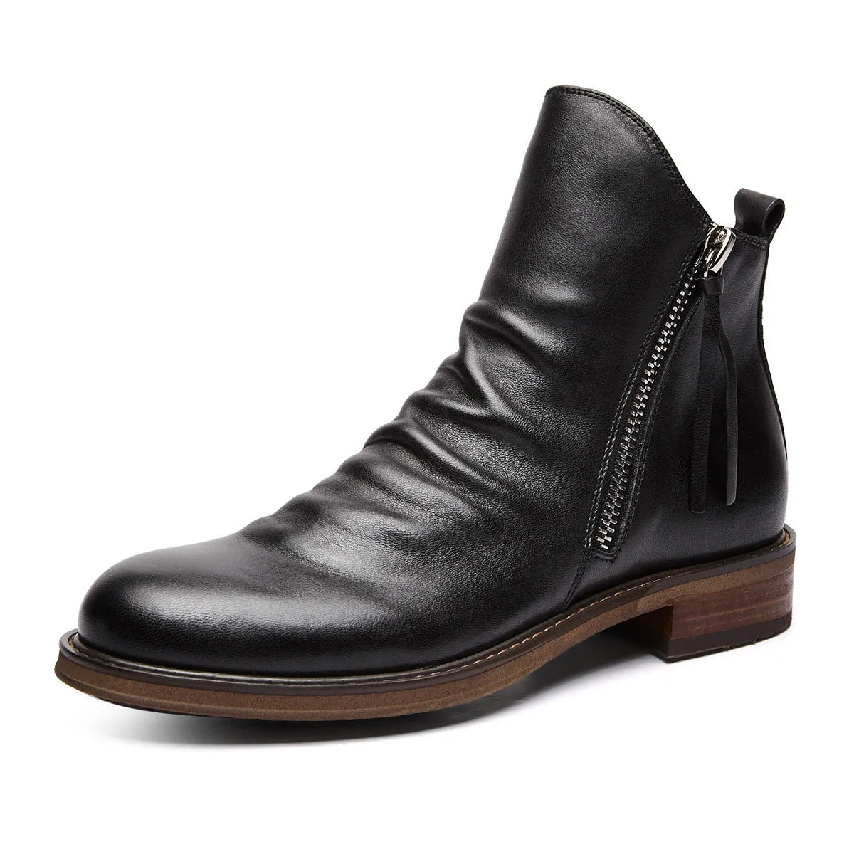 Caleb | Men's Leather Chelsea Boots Side Zipper