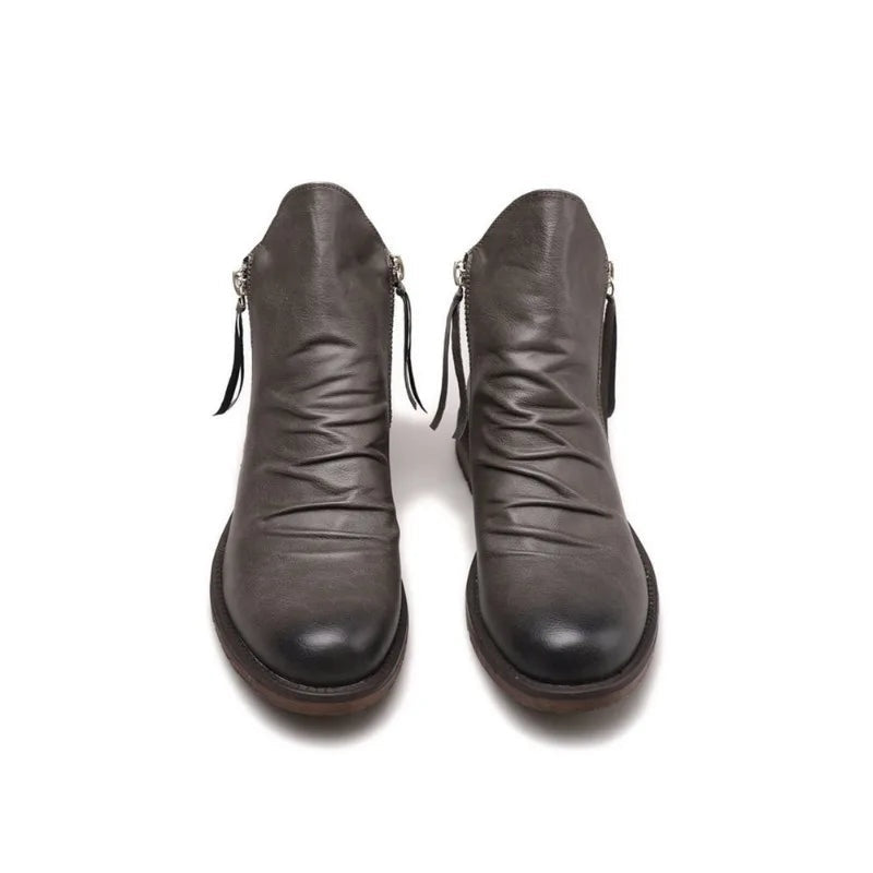 Caleb | Men's Leather Chelsea Boots Side Zipper