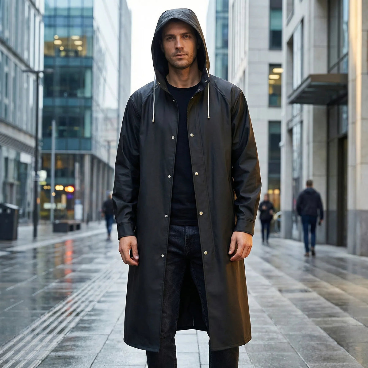 Vincent | Men's Long Rain Coat Waterproof Hooded