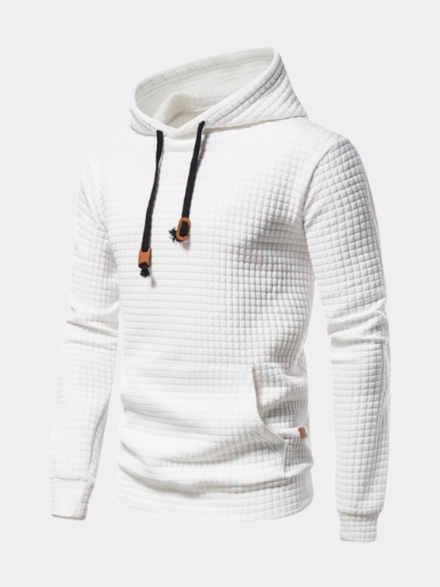 Dean | Men's Textured Plaid Hoodie Kangaroo Pocket