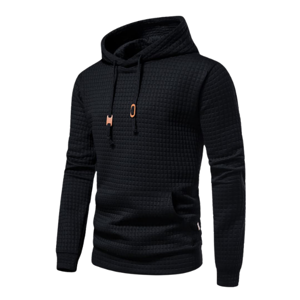 Dean | Men's Textured Plaid Hoodie Kangaroo Pocket