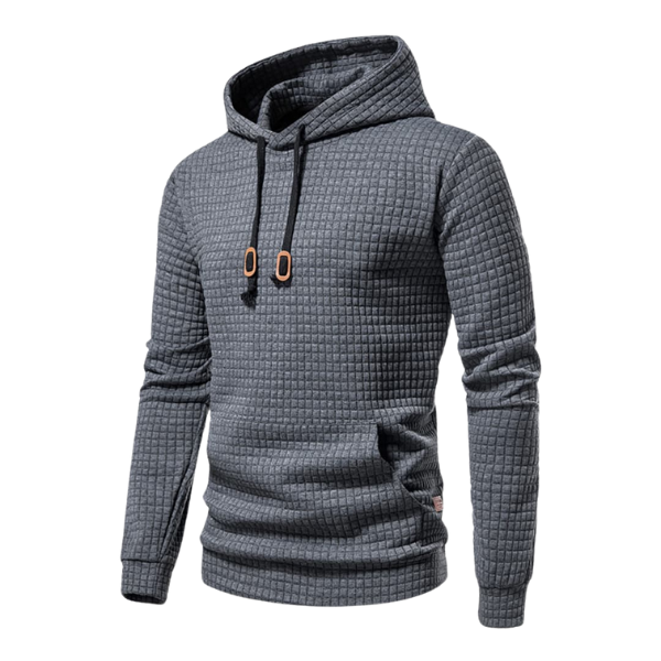 Dean | Men's Textured Plaid Hoodie Kangaroo Pocket