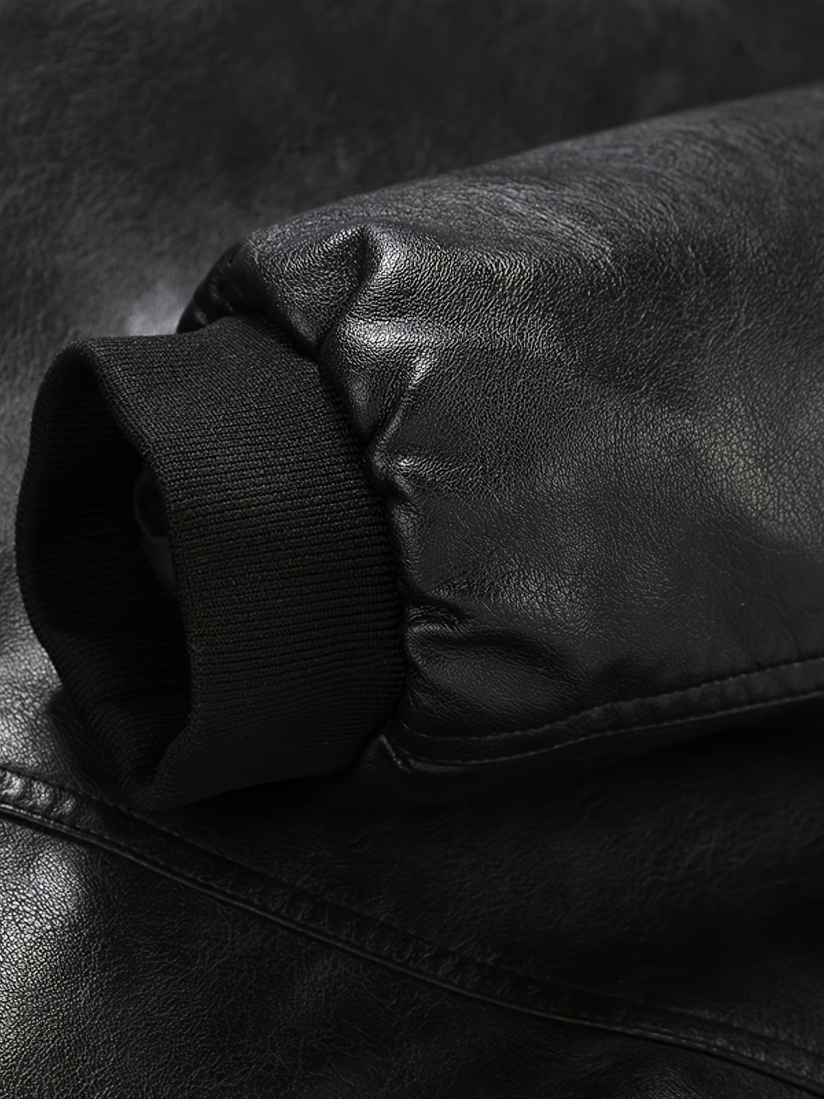 James | Men's PU Leather Bomber Jacket Zip Up