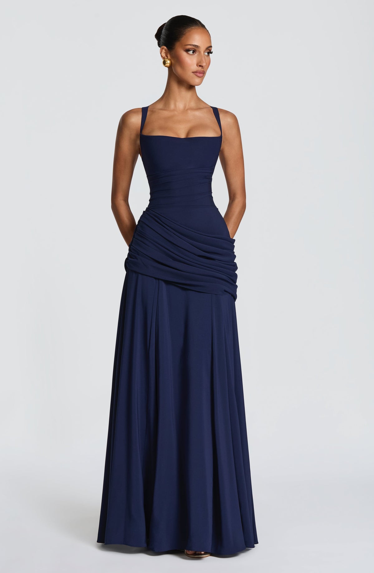 Sophia | Women's Formal Evening Gown with Draped Hip