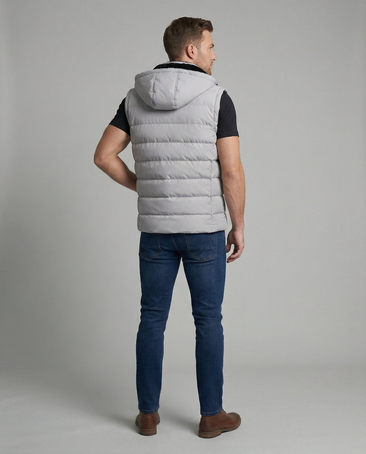 Adrian | Men's Hooded Puffer Vest Sleeveless Quilted
