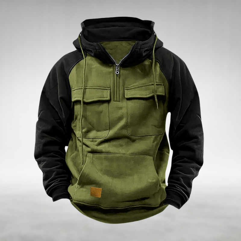 Samuel | Men's Two Tone Zip Up Hoodie Cargo Pockets