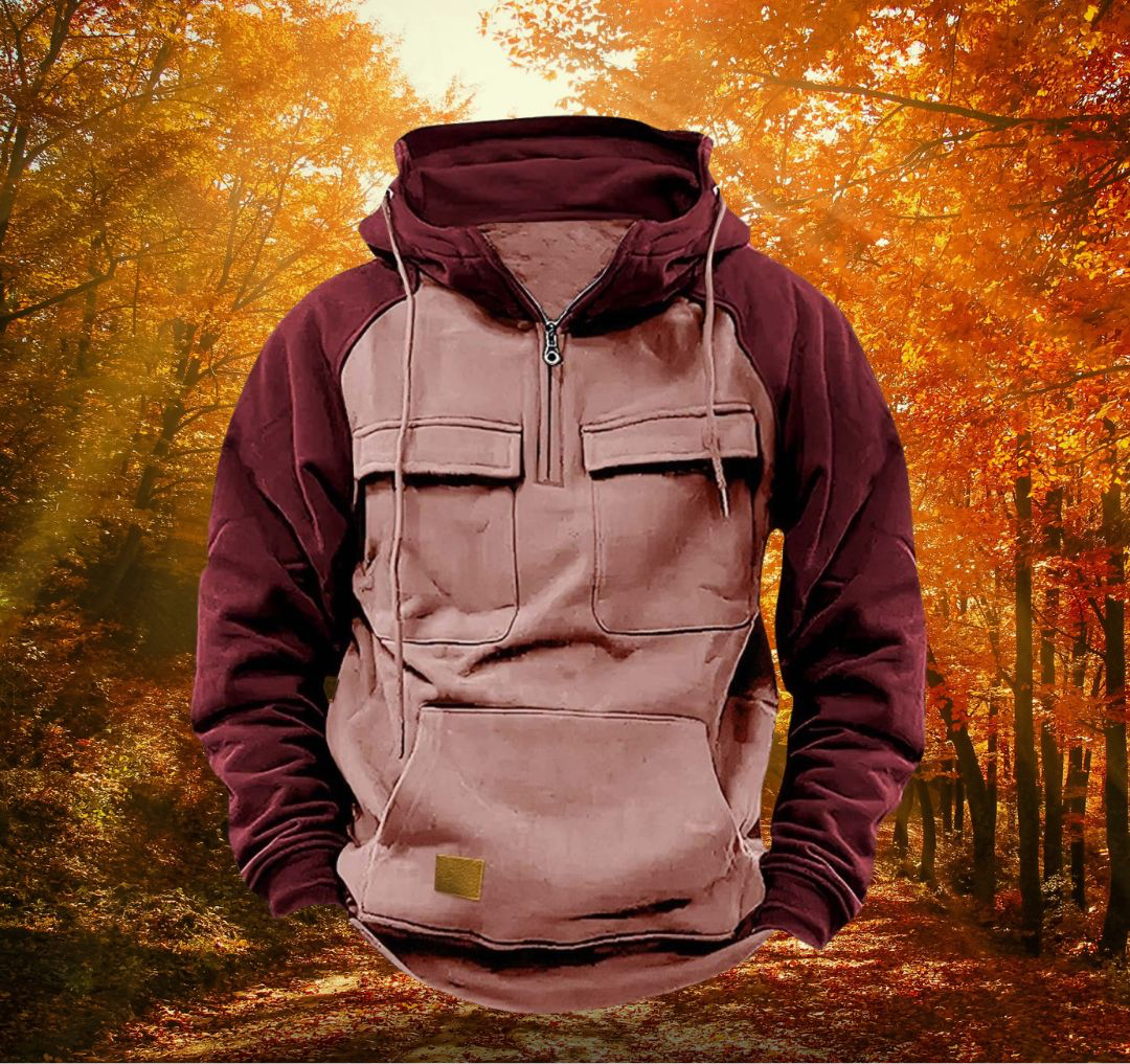 Samuel | Men's Two Tone Zip Up Hoodie Cargo Pockets