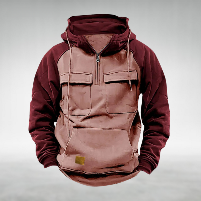 Samuel | Men's Two Tone Zip Up Hoodie Cargo Pockets