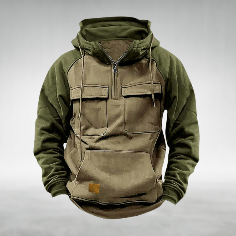 Samuel | Men's Two Tone Zip Up Hoodie Cargo Pockets