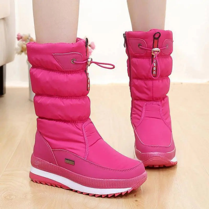 Camille | Women's Waterproof Snow Boots Quilted Flat Sole