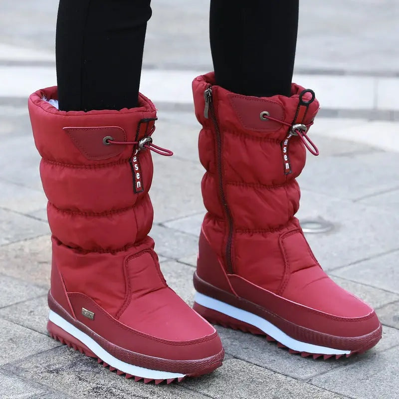 Camille | Women's Waterproof Snow Boots Quilted Flat Sole