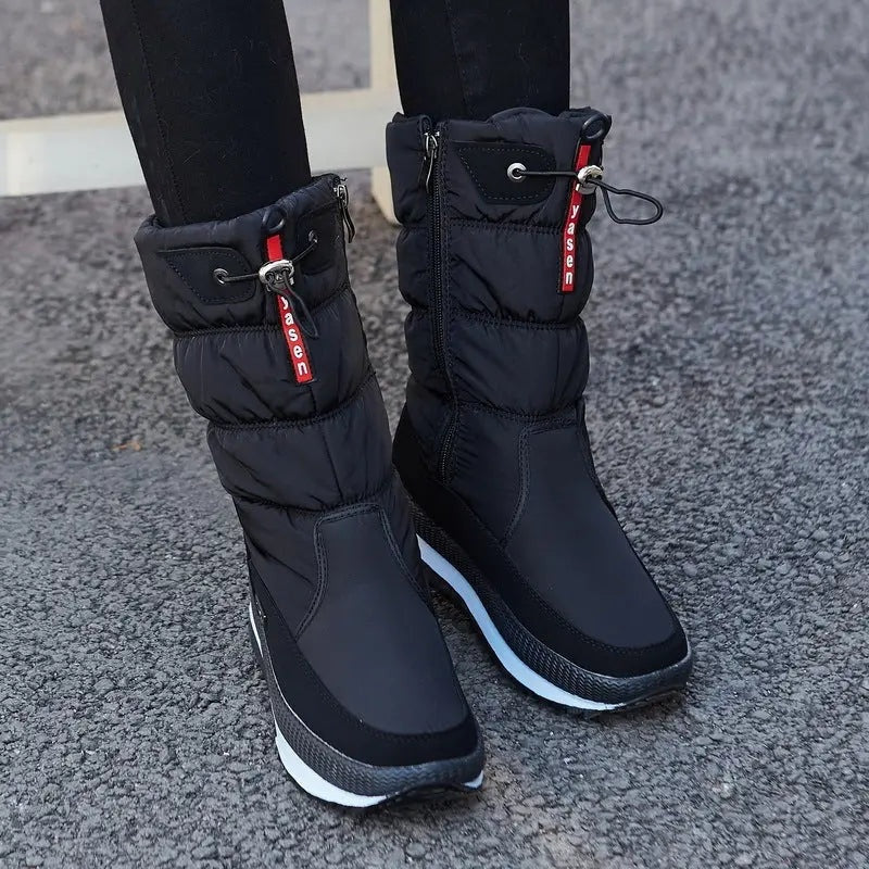 Camille | Women's Waterproof Snow Boots Quilted Flat Sole