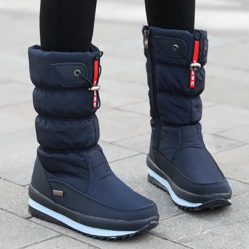 Camille | Women's Waterproof Snow Boots Quilted Flat Sole