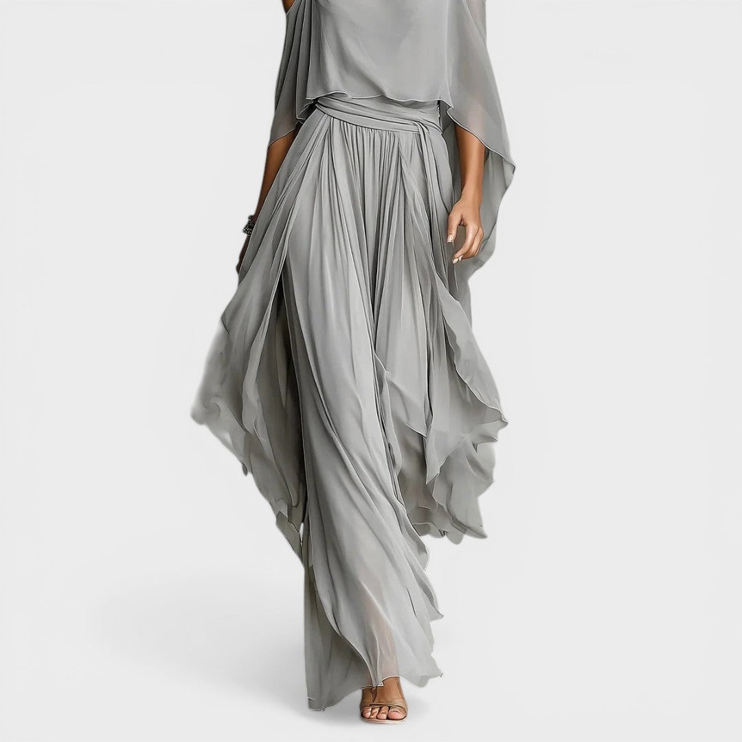 Margaret | Women's Off Shoulder Formal Dress Long Draped Evening