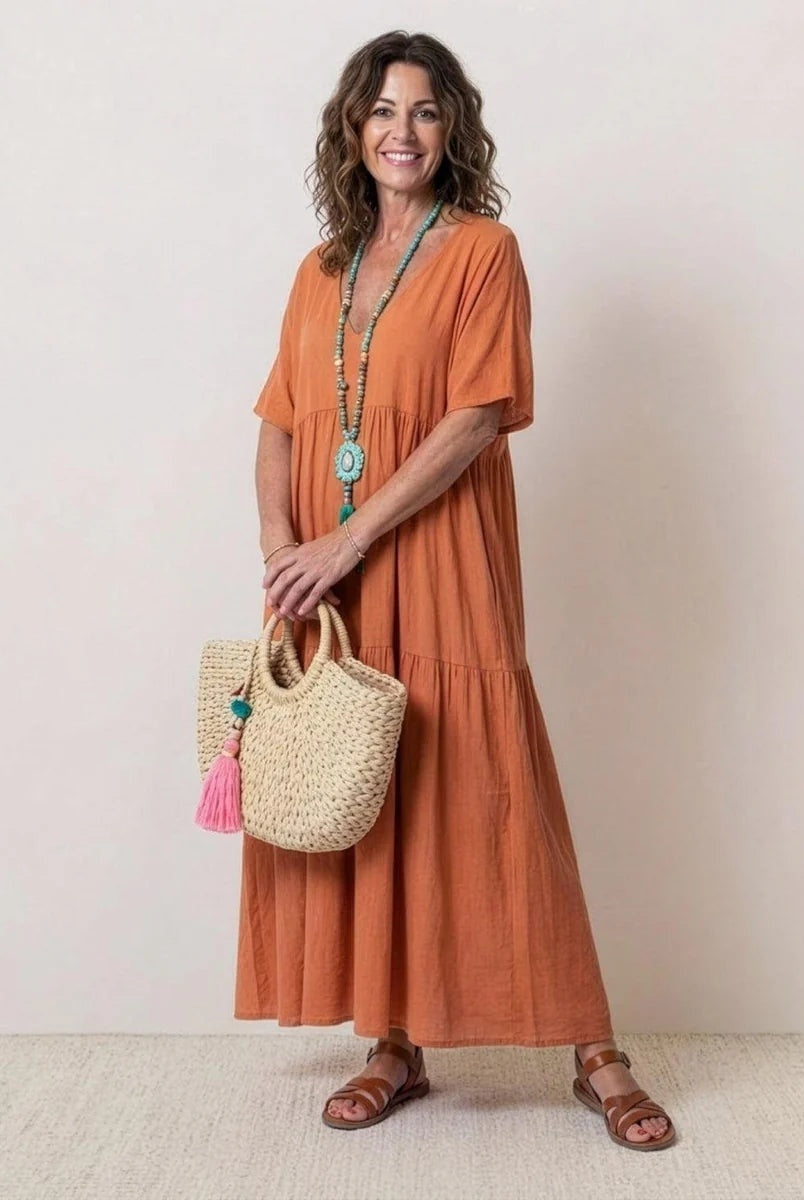 Alexandra | Women's Long Party Dress V Neck Ruffle Maxi