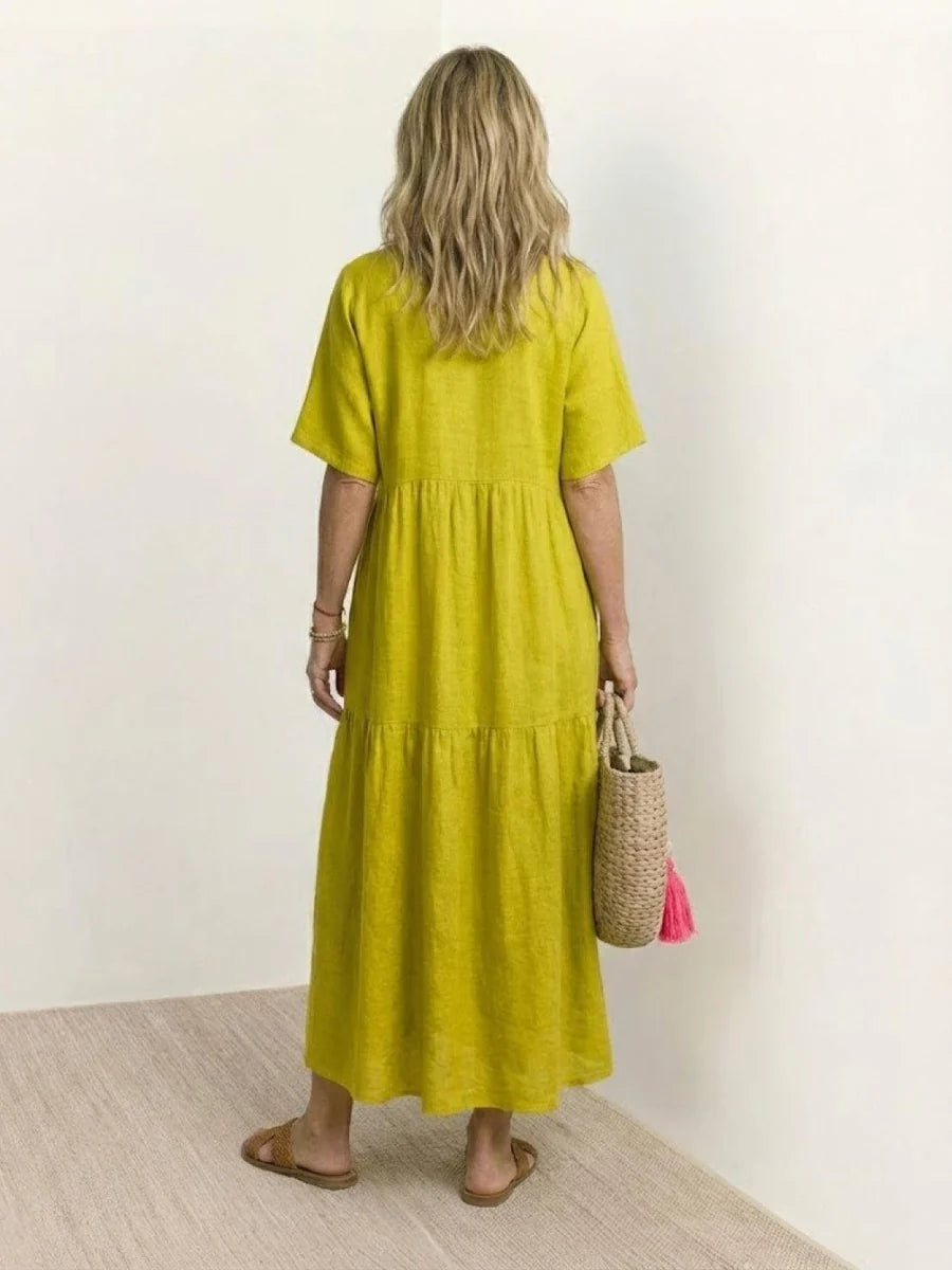 Alexandra | Women's Long Party Dress V Neck Ruffle Maxi