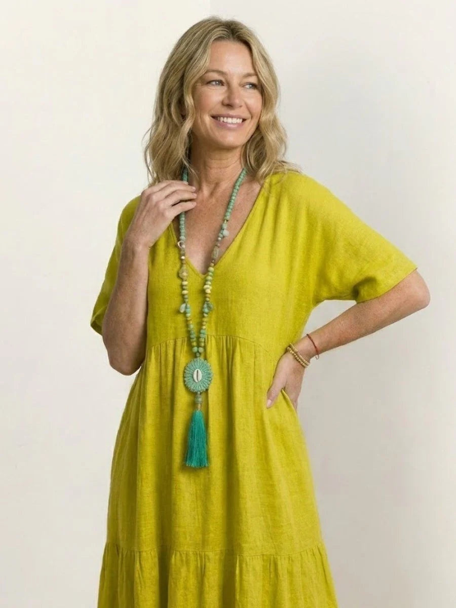 Alexandra | Women's Long Party Dress V Neck Ruffle Maxi