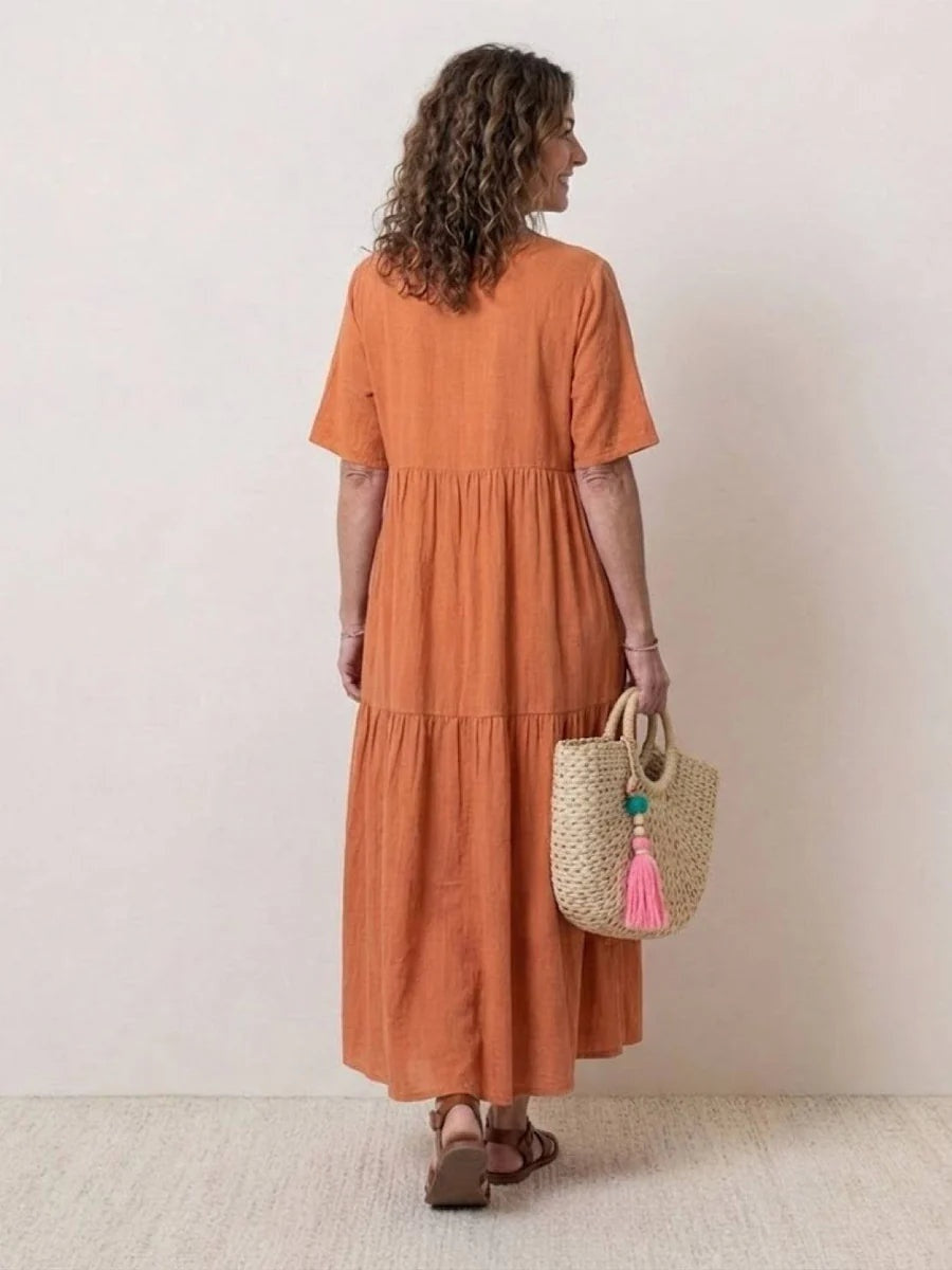 Alexandra | Women's Long Party Dress V Neck Ruffle Maxi