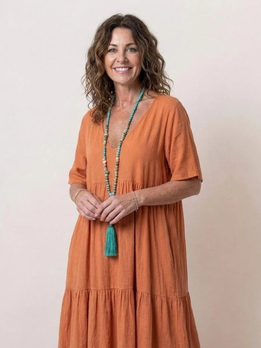Alexandra | Women's Long Party Dress V Neck Ruffle Maxi