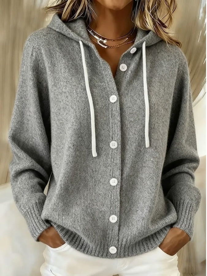 Zoey | Women's Knit Cardigan Sweater with Hood