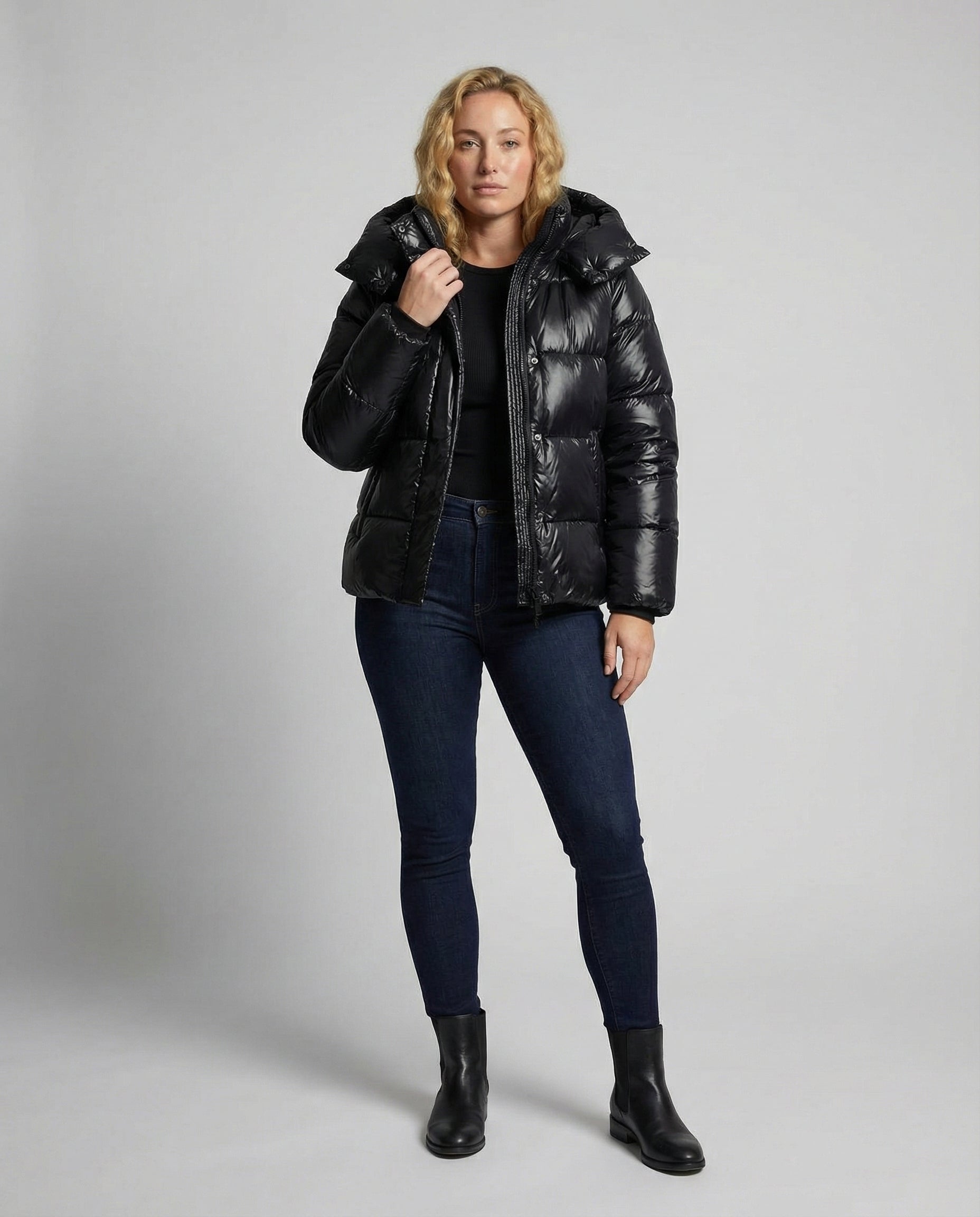 Addison | Women's Cropped Puffer Jacket with Hood