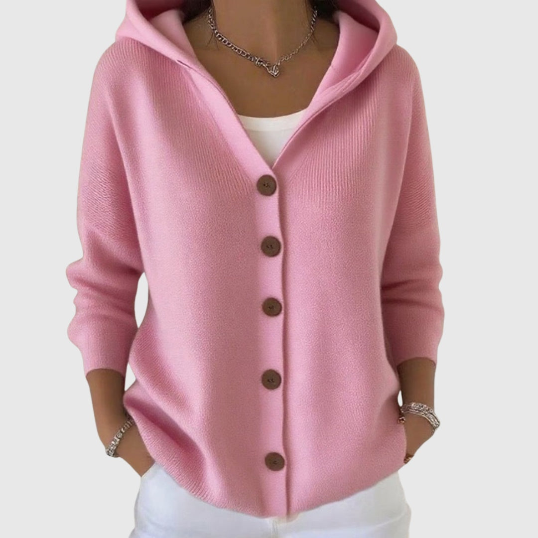Sophia | Women's Striped Knit Cardigan Button Up V Neck