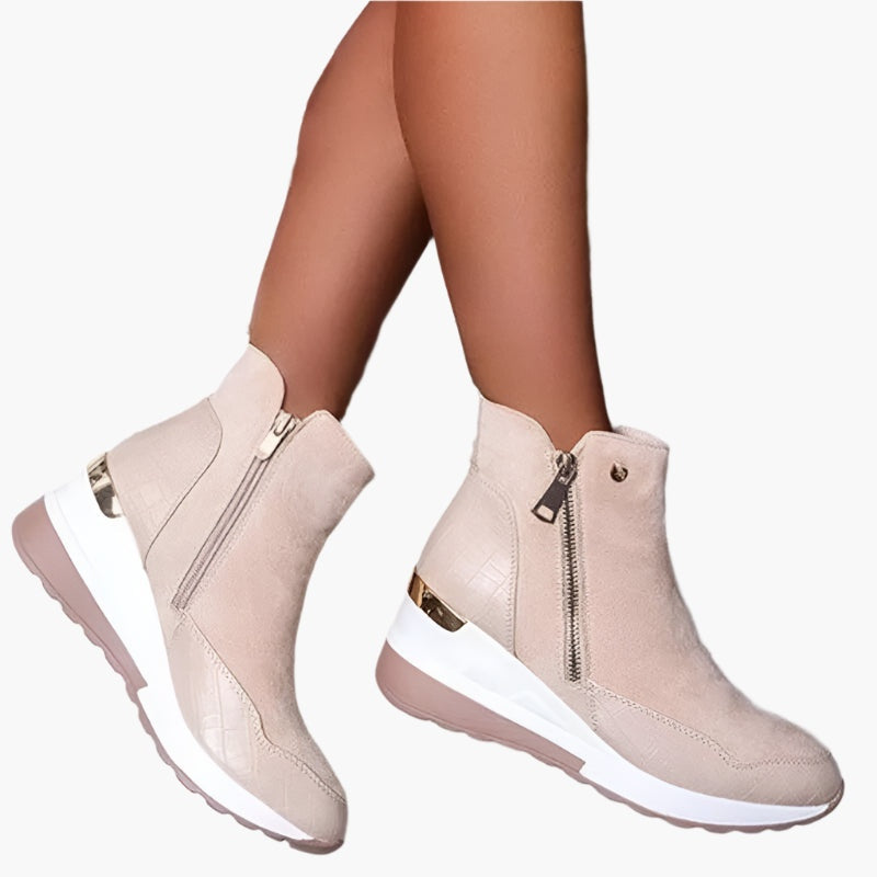 Tessa | Women's Platform Ankle Boots Zipper Round Toe