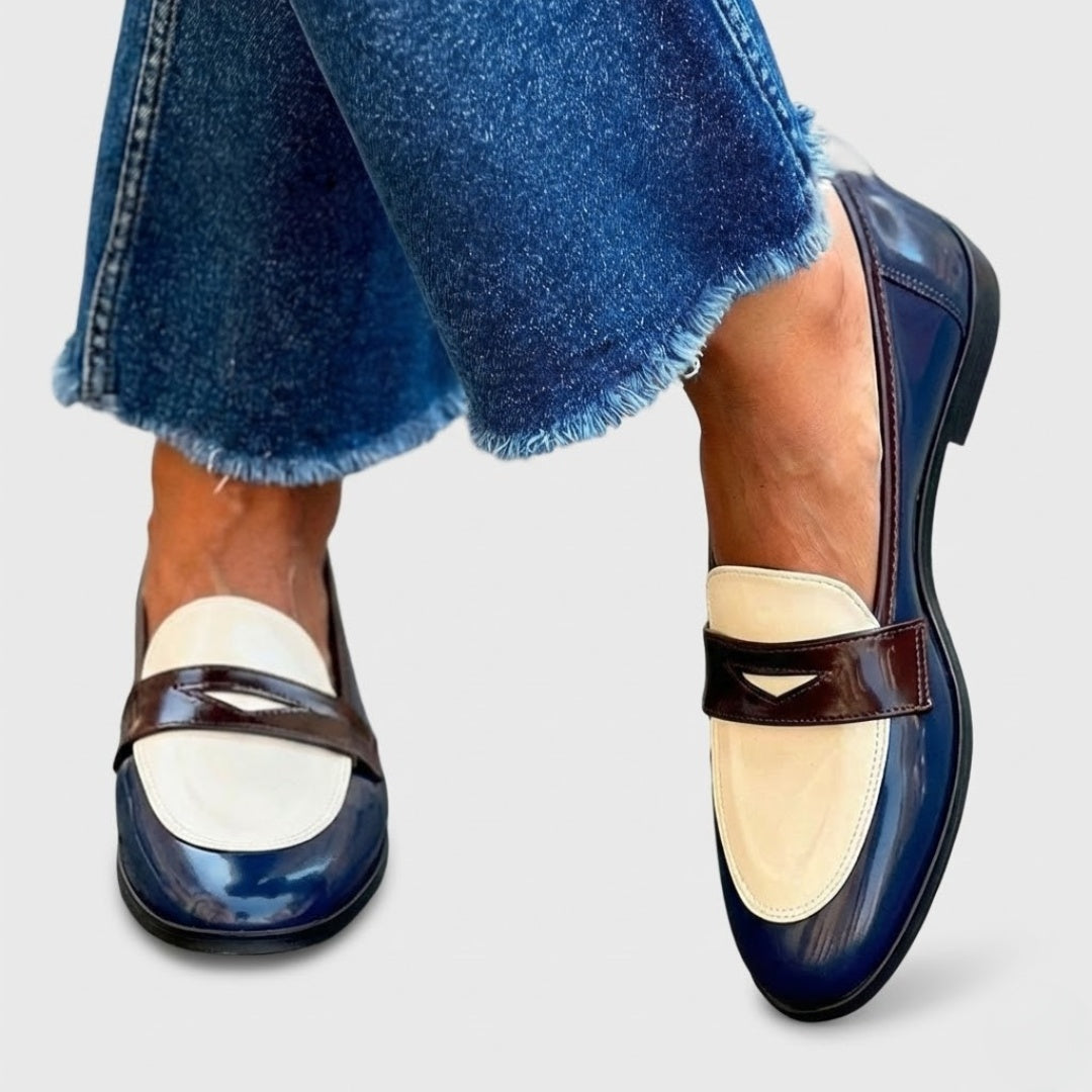 Clara | Women's Patent Leather Loafers Two Tone
