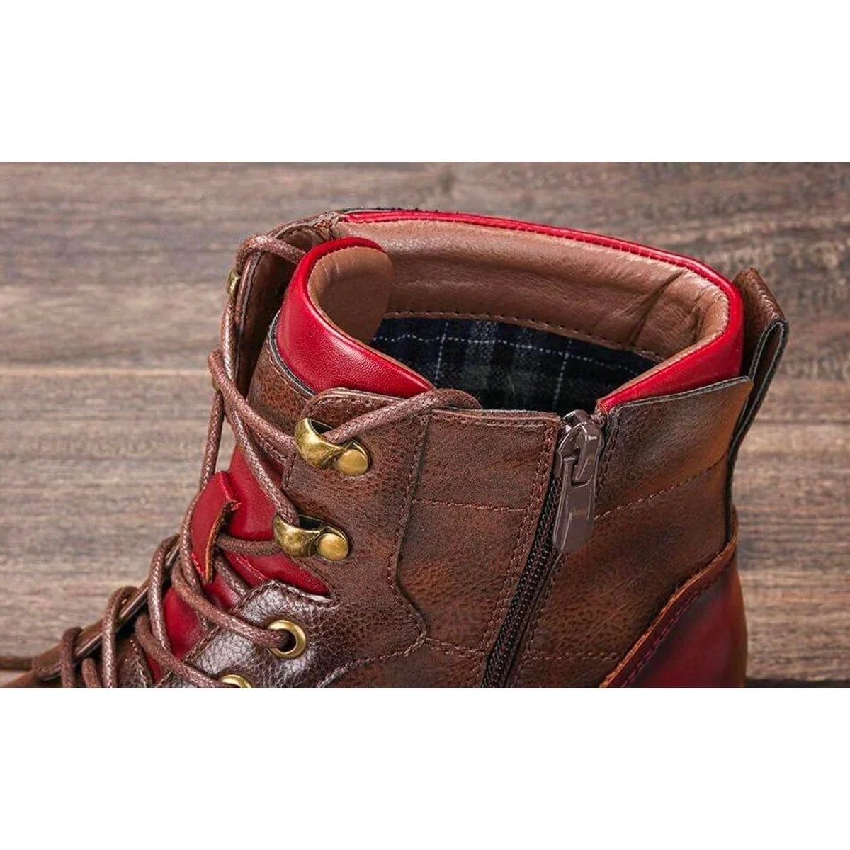 Benjamin | Men's Leather Dress Boots Lace-Up with Side Zipper