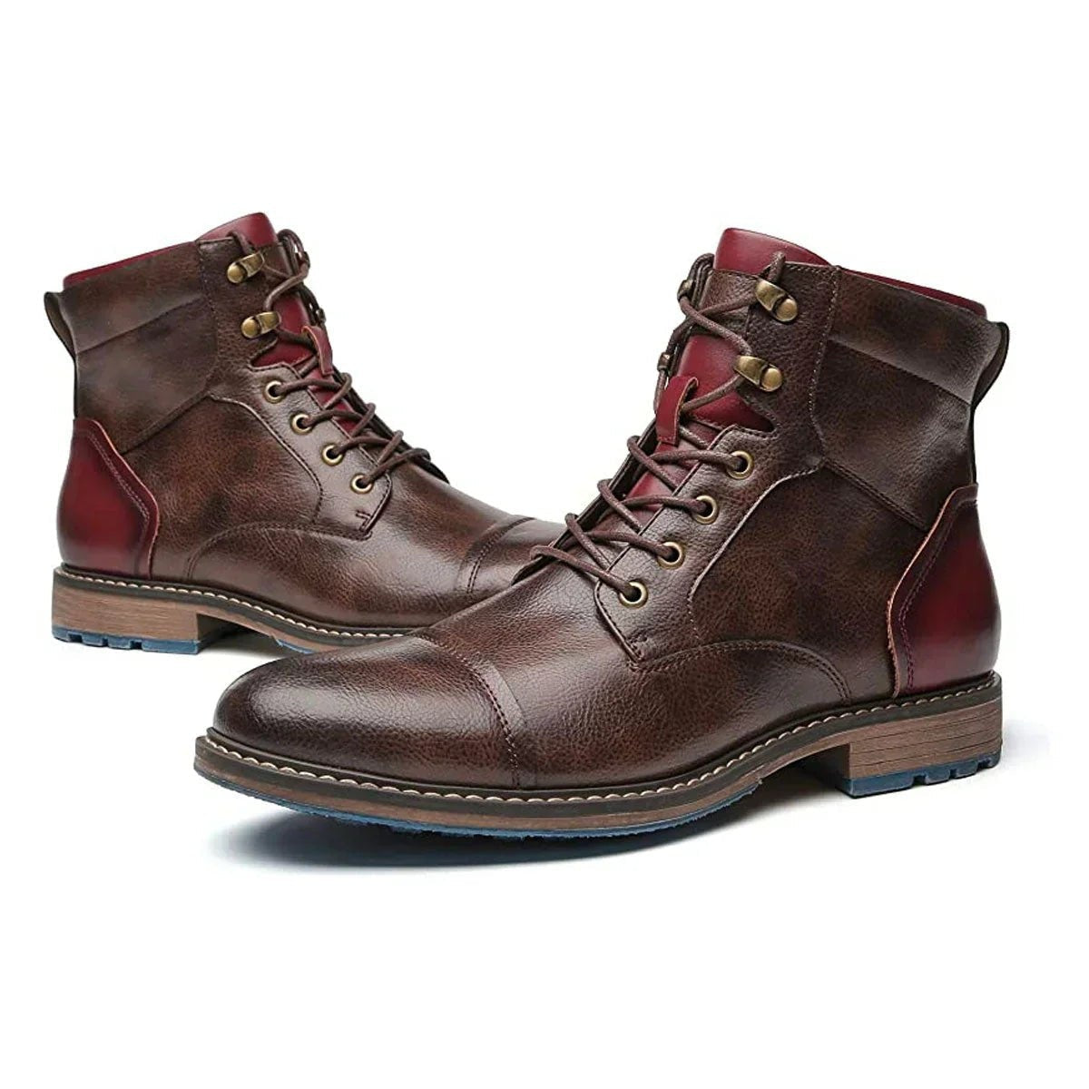 Benjamin | Men's Leather Dress Boots Lace-Up with Side Zipper