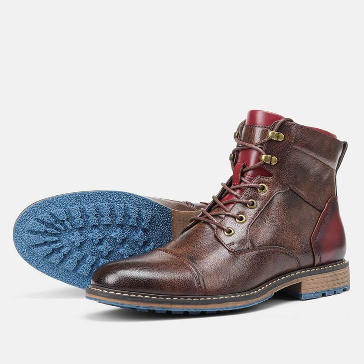 Benjamin | Men's Leather Dress Boots Lace-Up with Side Zipper