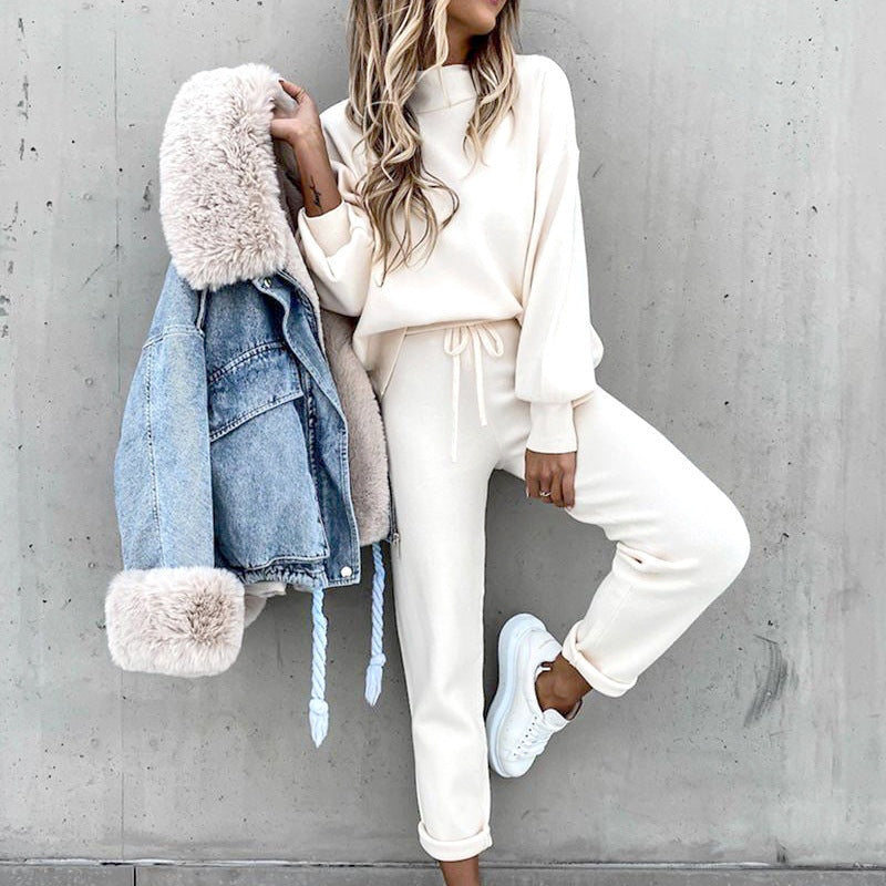 Ella | Women's Matching Lounge Set with Stand Collar Top