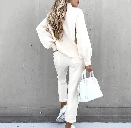 Ella | Women's Matching Lounge Set with Stand Collar Top