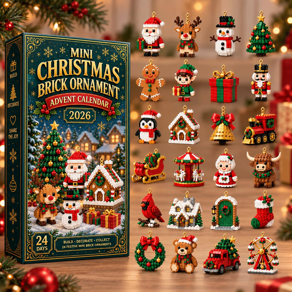 Emma | Christmas Brick Ornament Advent Calendar 24 Mini Building Sets