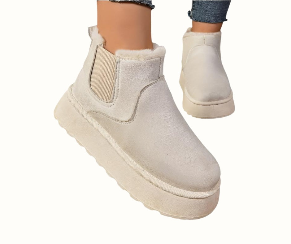 Elise | Women's Suede Platform Chelsea Boots Lined Ankle