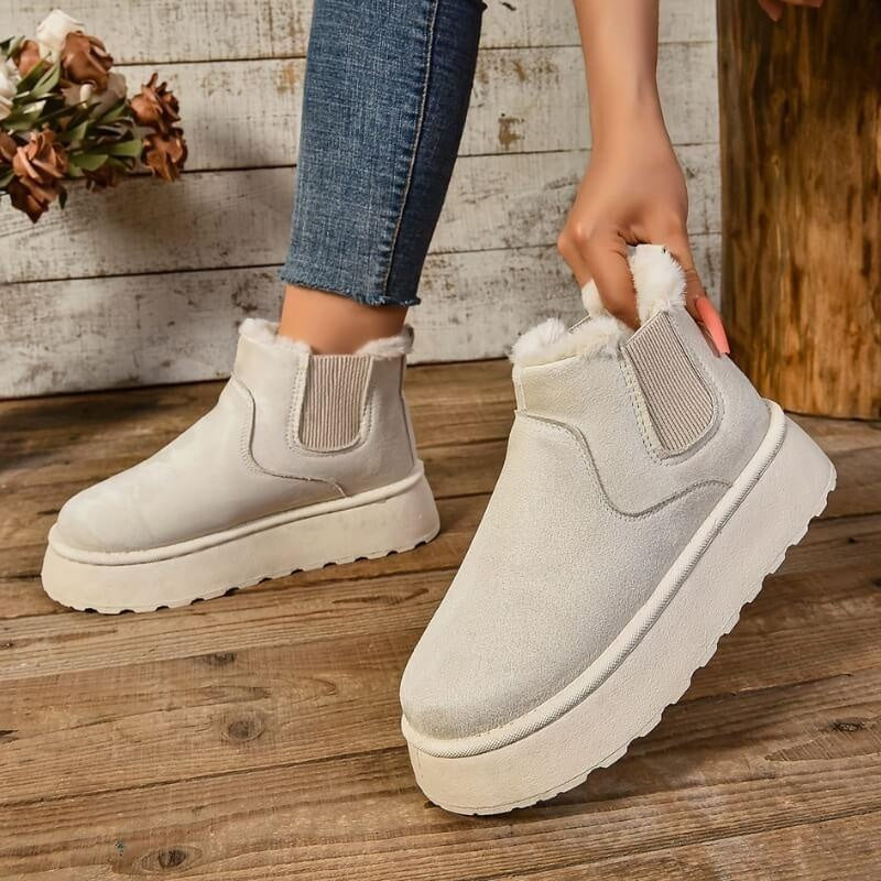 Elise | Women's Suede Platform Chelsea Boots Lined Ankle