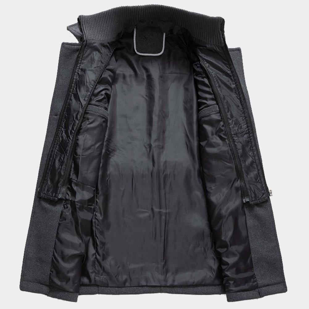 Peter | Men's Long Wool Blend Coat Notch Lapel Button Front