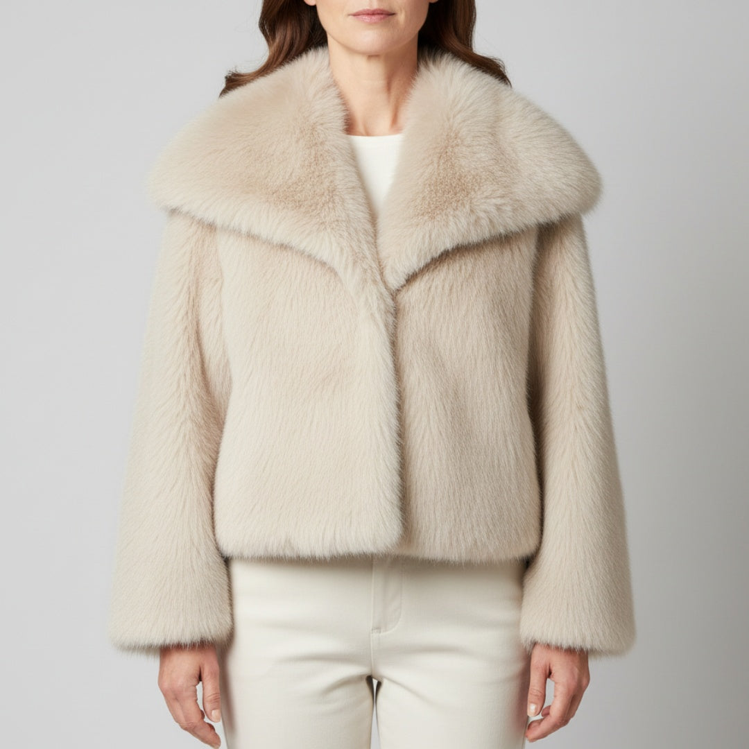 Isla | Women's Faux Fur Jacket Wide Collar Fluffy Coat