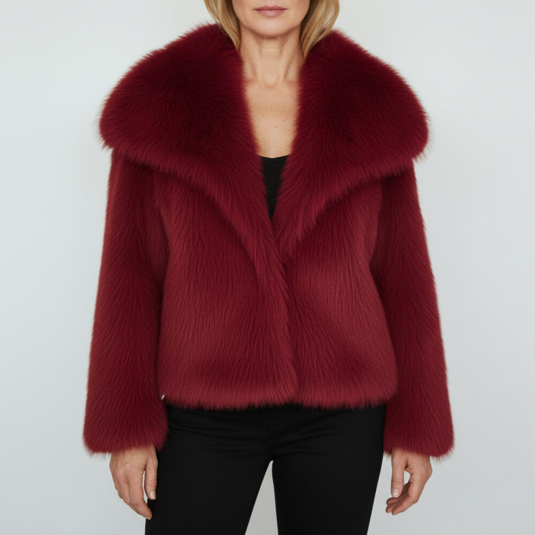 Isla | Women's Faux Fur Jacket Wide Collar Fluffy Coat
