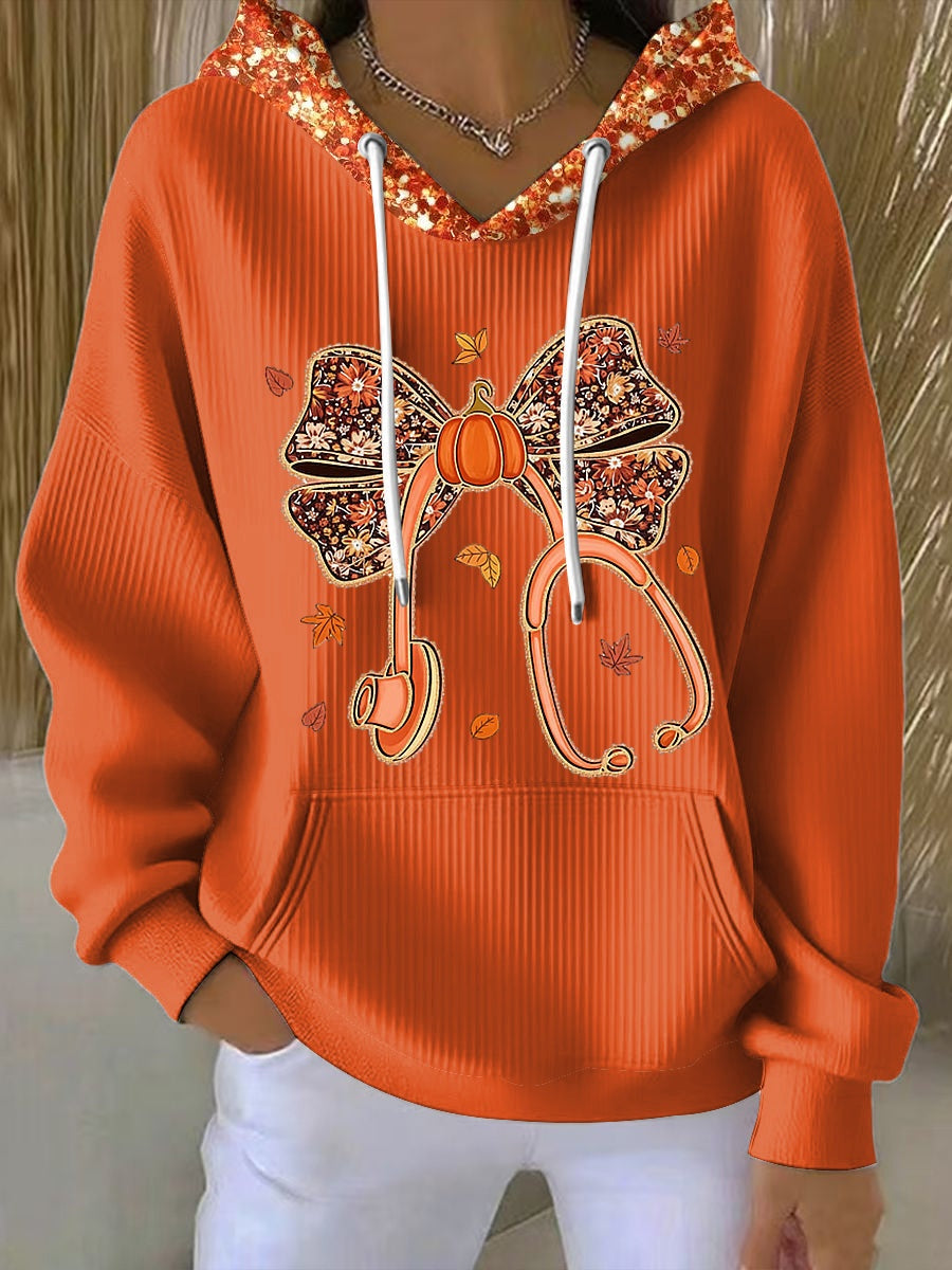 Lila | Women's Printed Hoodie Kangaroo Pocket