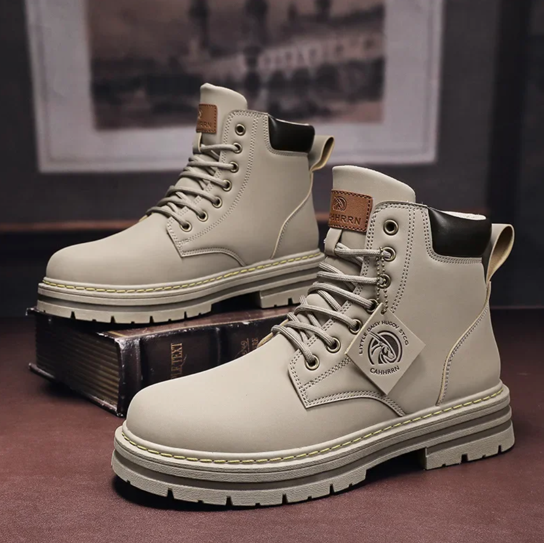 Ezra | Men's Leather Work Boots High Top Lace Up