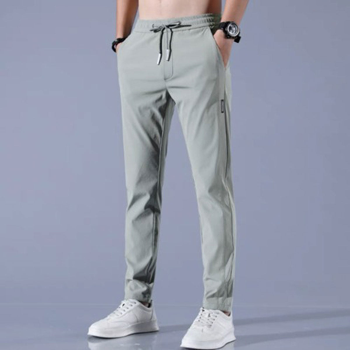 Asher | Men's Track Pants Elastic Waist Straight Leg