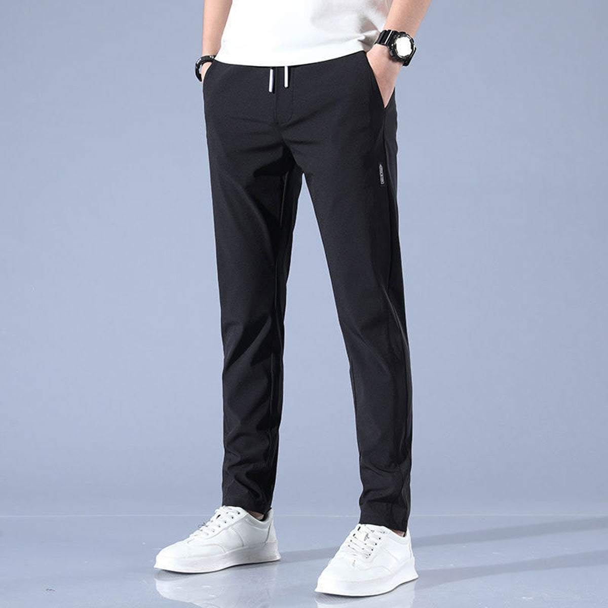 Asher | Men's Track Pants Elastic Waist Straight Leg