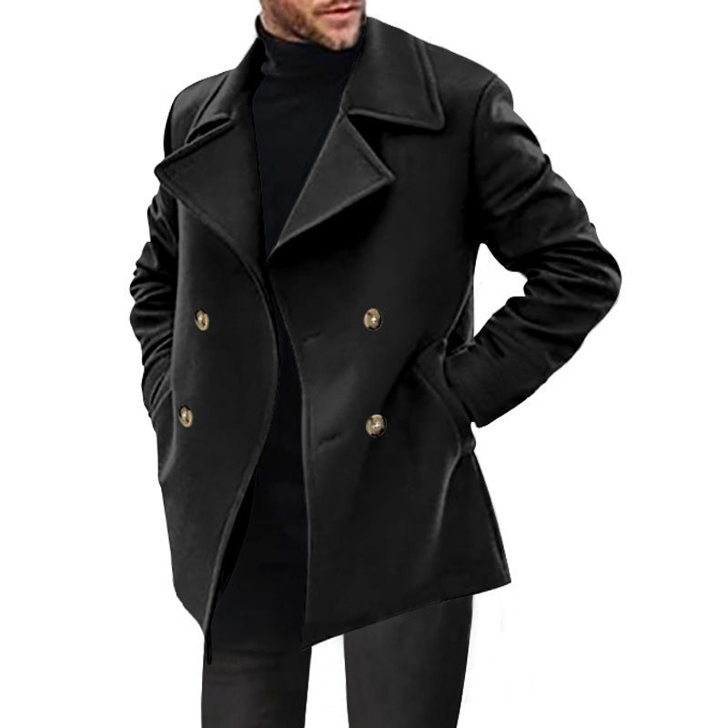 Derek | Men's Double Breasted Wool Blend Coat Classic Lapel