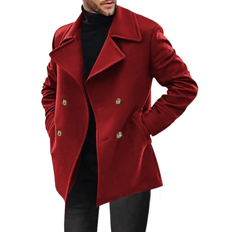 Derek | Men's Double Breasted Wool Blend Coat Classic Lapel