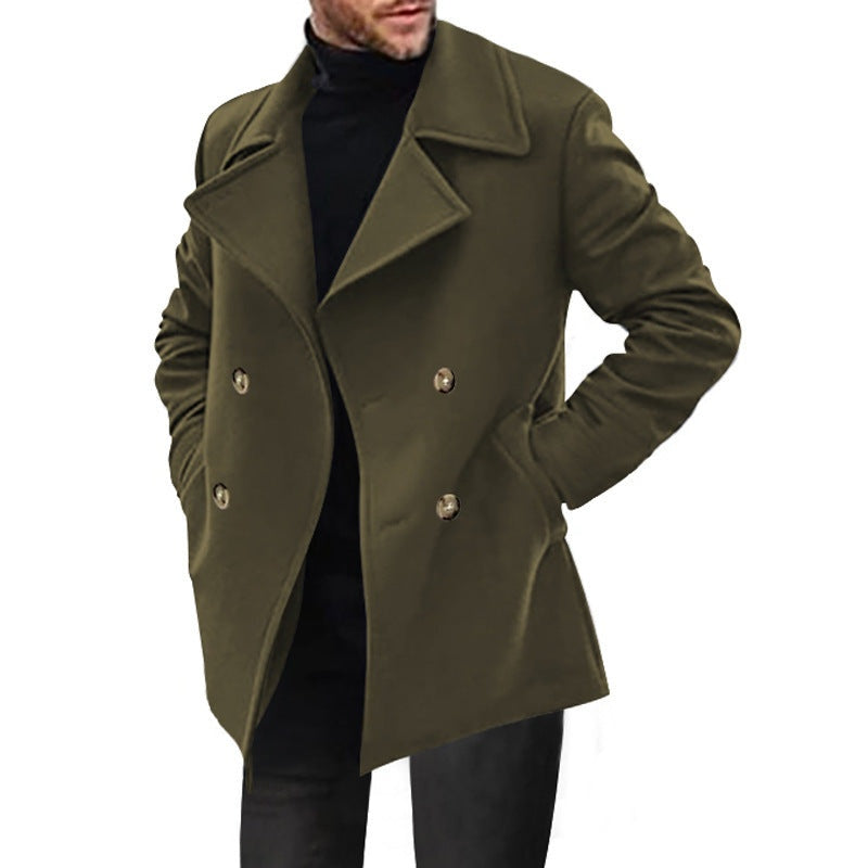 Derek | Men's Double Breasted Wool Blend Coat Classic Lapel