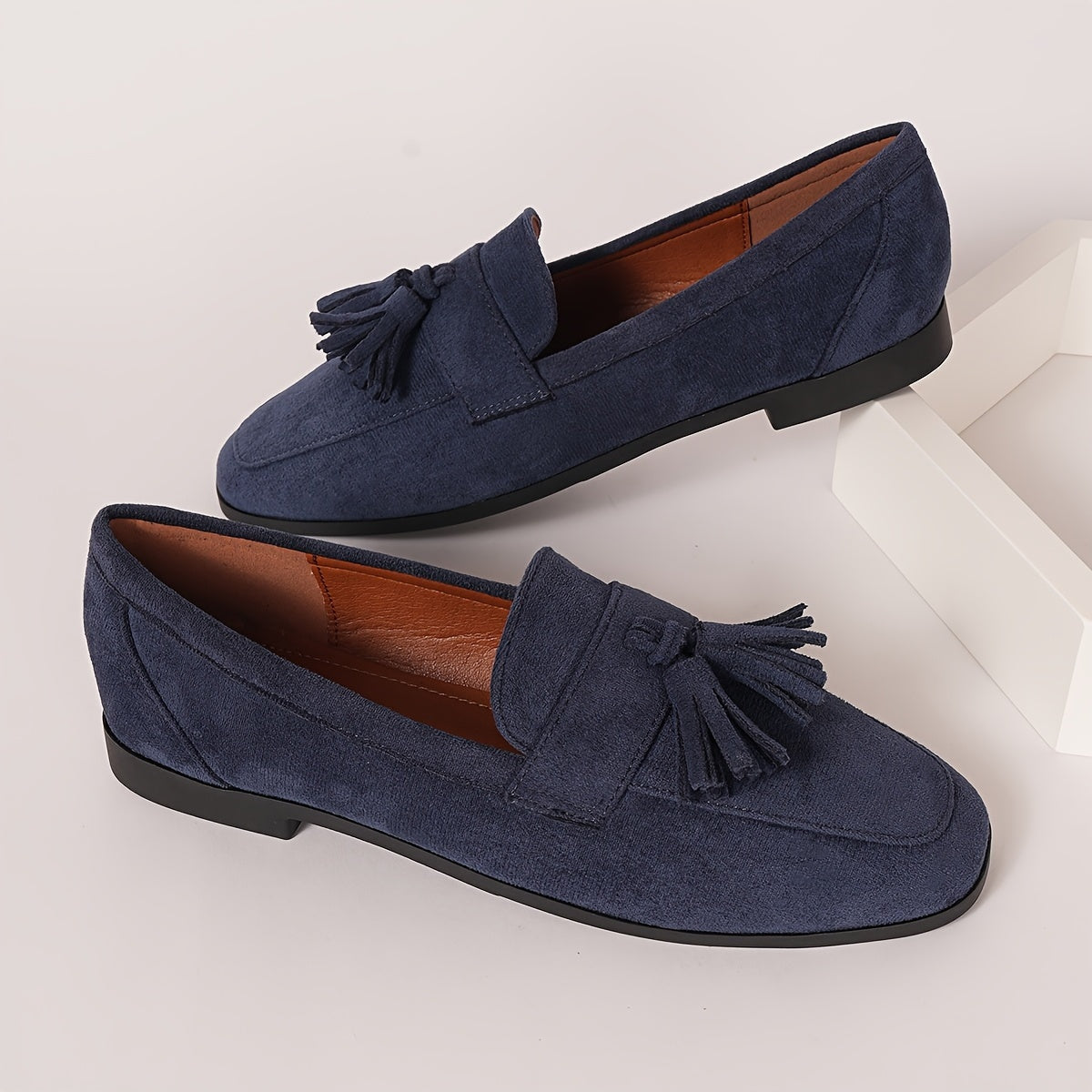 Evelyn | Women's Suede Tassel Loafers Flat