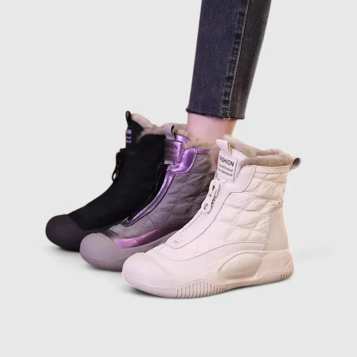 Cassidy | Women's Waterproof Boots Lined Flat Front Zip