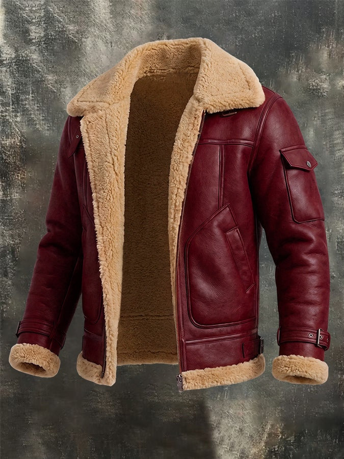 Liam | Men's Faux Suede Sherpa Jacket Aviator Style