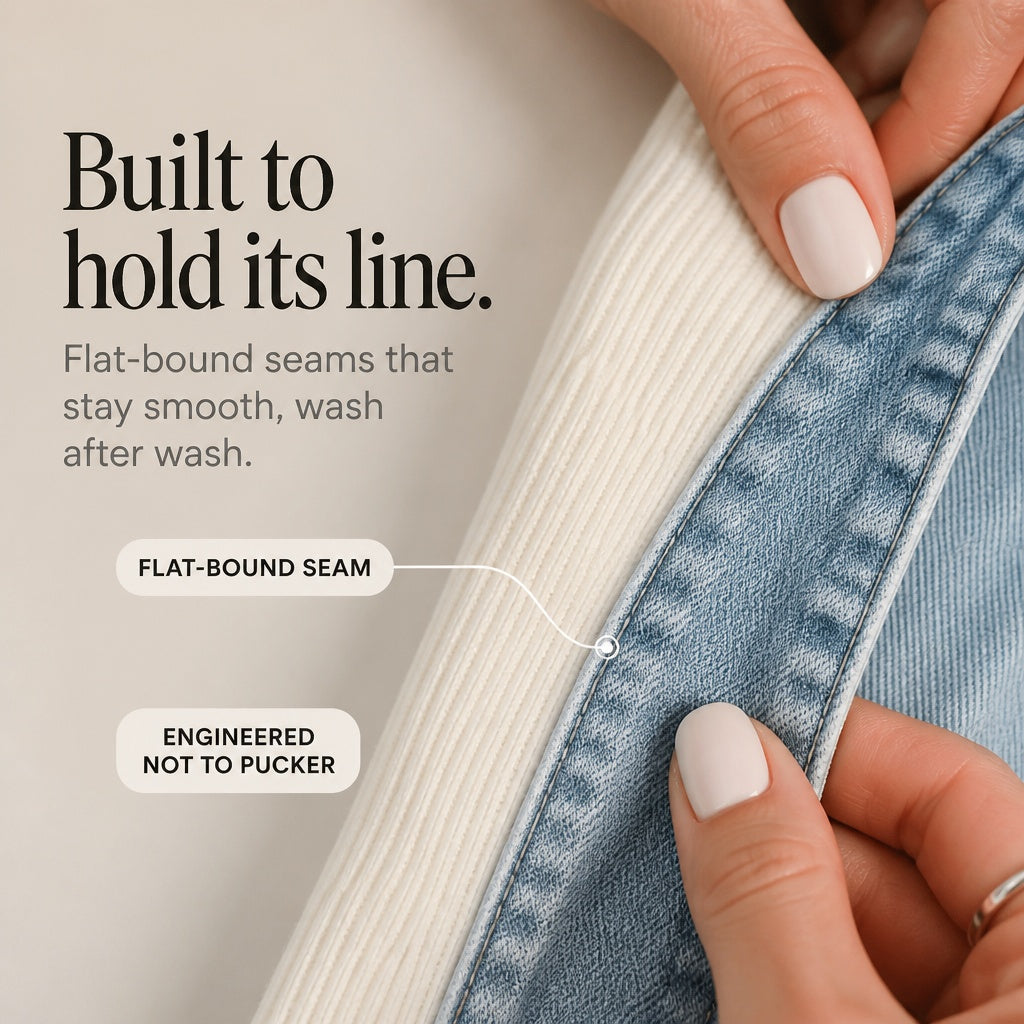Lillian | Women's Long Cardigan Sweater Ribbed Knit with Denim Trim